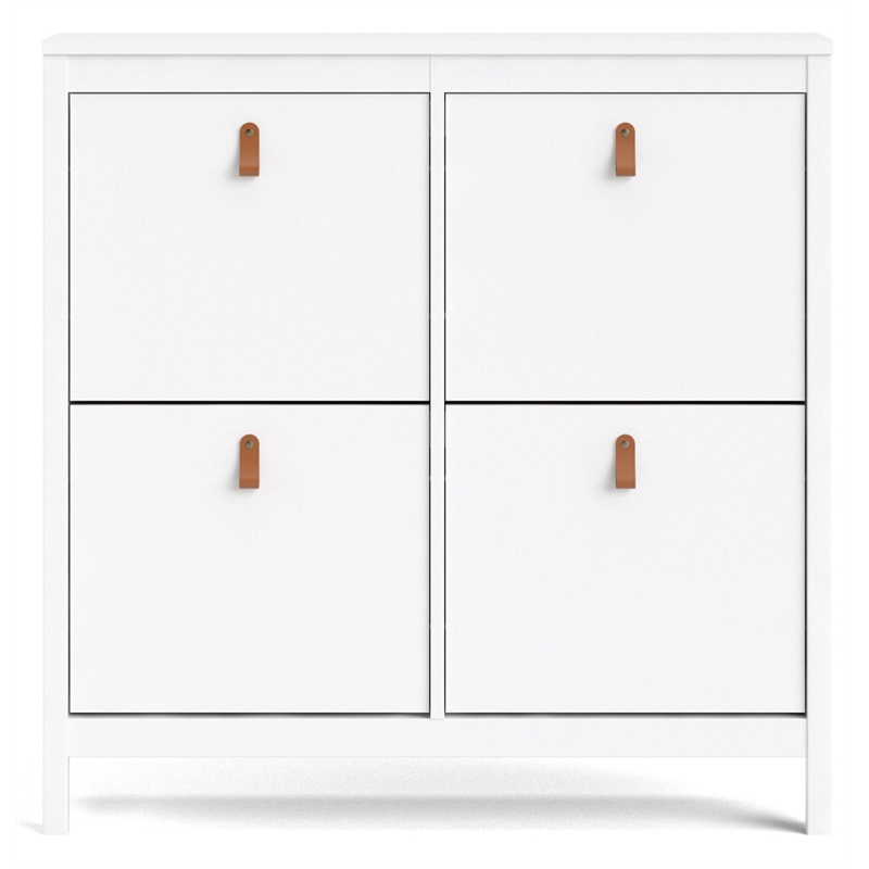 Pemberly Row 4-Drawer Modern Engineered Wood Shoe Cabinet in White