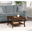 Pemberly Row Square Coffee Table in Espresso Wood