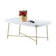 Pemberly Row Coffee Table in White Wood Finish with X Legs