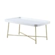 Pemberly Row Coffee Table in White Wood Finish with X Legs