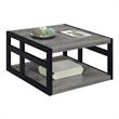 Pemberly Row Square Coffee Table in Gray Wood Finish