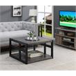 Pemberly Row Square Coffee Table in Gray Wood Finish