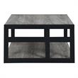 Pemberly Row Square Coffee Table in Gray Wood Finish