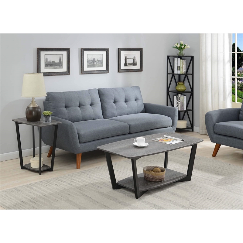 Pemberly Row Coffee Table in Driftwood Gray Wood Finish
