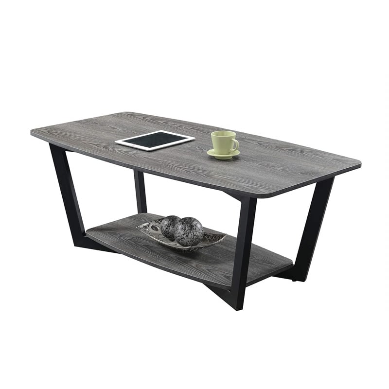 Pemberly Row Coffee Table in Driftwood Gray Wood Finish
