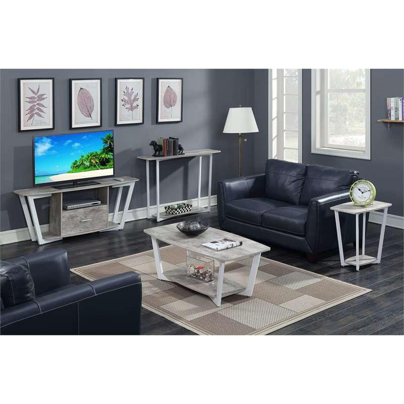 Pemberly Row Coffee Table in Gray and White Wood Finish