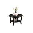 Pemberly Row Round Coffee Table in Black Wood Finish