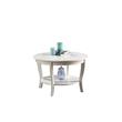 Pemberly Row Round Coffee Table in White Wood Finish
