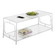 Pemberly Row Modern Coffee Table in Clear Glass and Chrome Frame