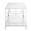 Pemberly Row Modern Coffee Table in Clear Glass and Chrome Frame