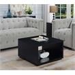 Pemberly Row Square Coffee Table in Black Wood