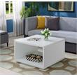 Pemberly Row Square Coffee Table in White Wood Finish