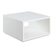 Pemberly Row Square Coffee Table in White Wood Finish