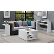 Pemberly Row Square Coffee Table in White Wood Finish
