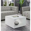 Pemberly Row Square Coffee Table in White Wood Finish
