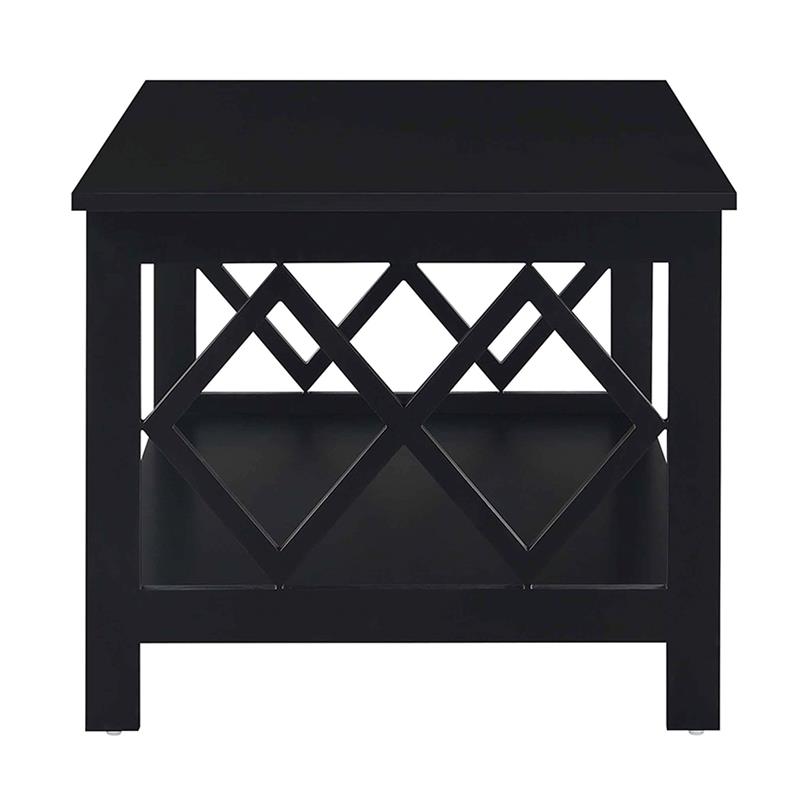Pemberly Row Wood Coffee Table in Black Wood Finish