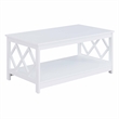 Pemberly Row Rectangular Coffee Table in White Wood Finish