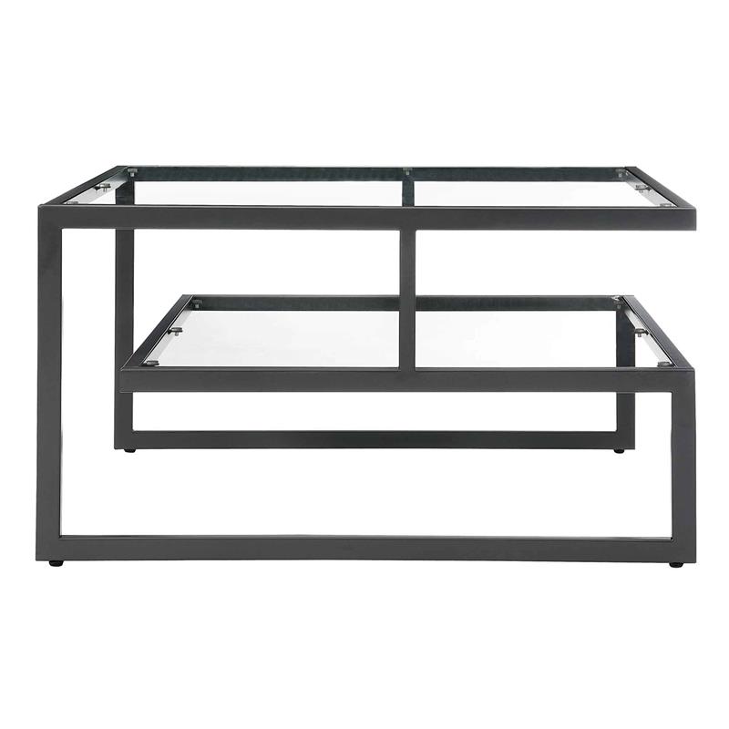 Pemberly Row Stripes Coffee Table in Black Metal Finish