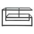 Pemberly Row Stripes Coffee Table in Black Metal Finish