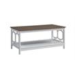 Pemberly Row Coffee Table in White and Driftwood Brown Wood Finish
