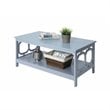 Pemberly Row Coffee Table in Gray Wood Finish with Shelf