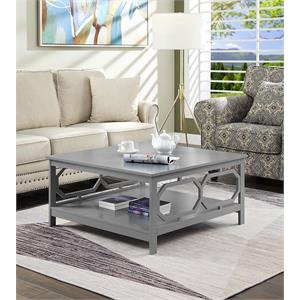 Pemberly Row Square 36&quot Coffee Table in Gray Wood Finish