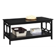 Pemberly Row Rectangular Coffee Table in Black Wood Finish