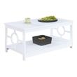 Pemberly Row Contemporary Coffee Table in White Wood Finish
