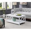 Pemberly Row Contemporary Coffee Table in White Wood Finish