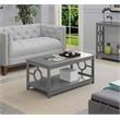 Pemberly Row Coffee Table in Gray Wood Finish with Lower Shelf