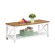 Pemberly Row Coffee Table in White and Brown Wood Finish