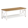 Pemberly Row Coffee Table in White and Brown Wood Finish