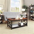 Pemberly Row Coffee Table in Cherry and Black Wood Finish