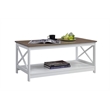 Pemberly Row Coffee Table In White/Driftwood Brown Wood Finish