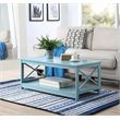 Pemberley Row Wood Sea Foam Green Coffee Table Rectangular Bottom Shelf 17.75