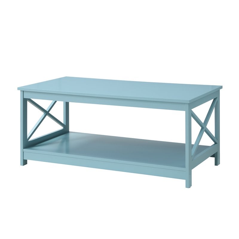 Pemberly Row Coffee Table in Sea Foam Green Wood Finish