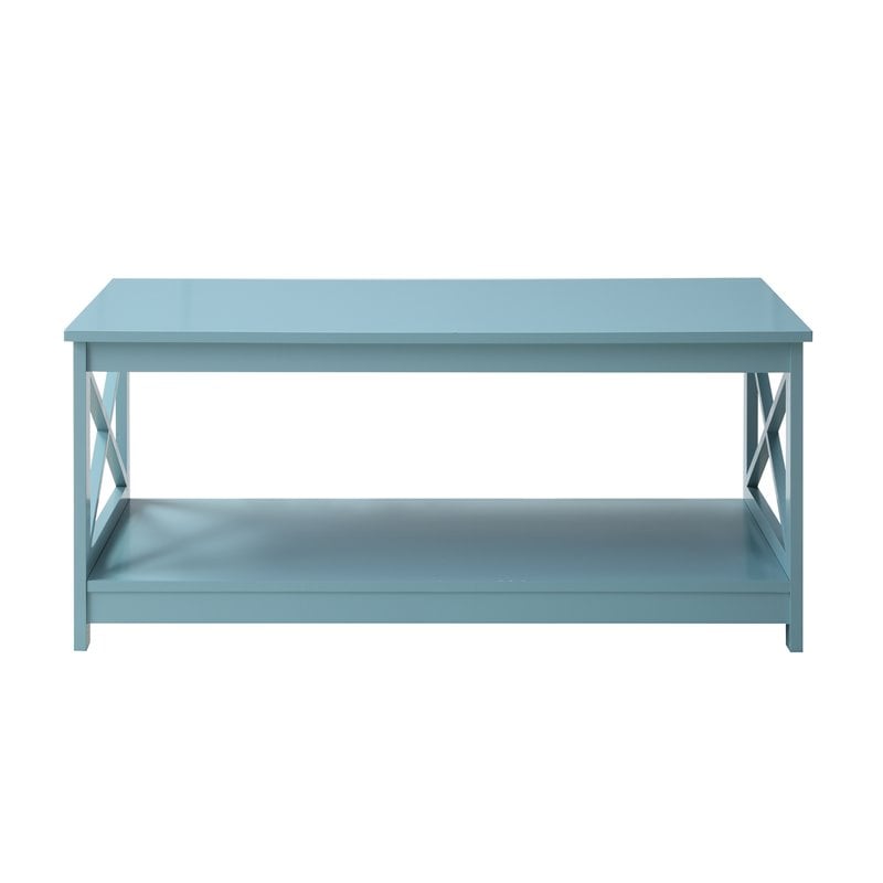 Pemberly Row Coffee Table in Sea Foam Green Wood Finish
