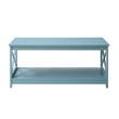 Pemberley Row Wood Sea Foam Green Coffee Table Rectangular Bottom Shelf 17.75