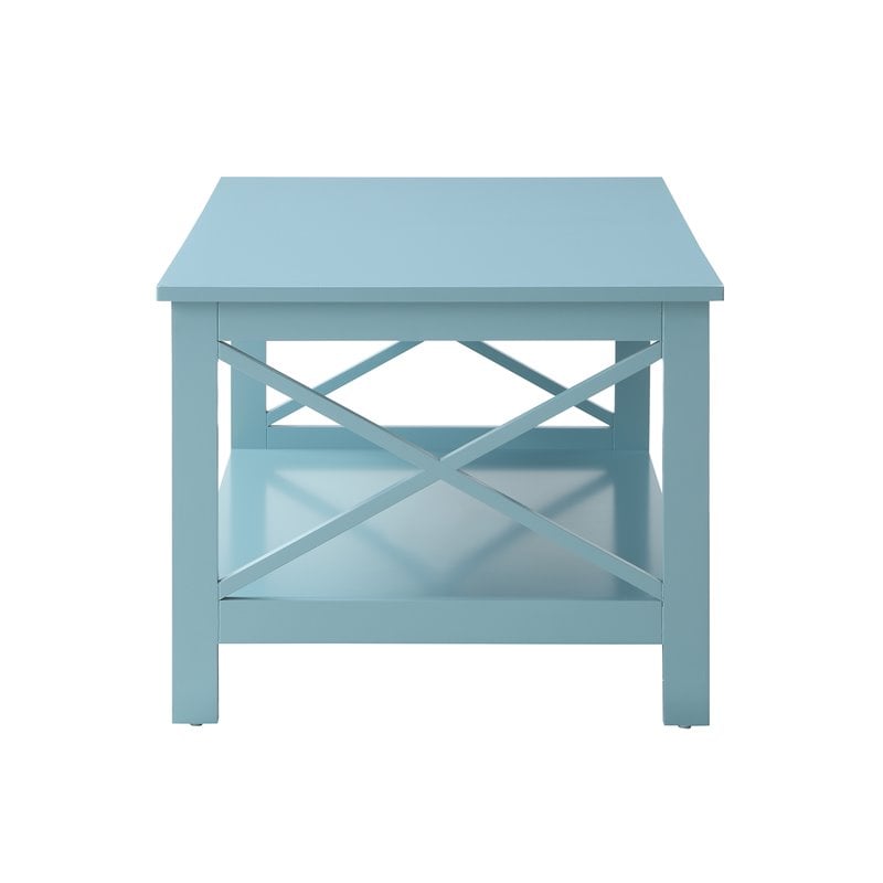 Pemberly Row Coffee Table in Sea Foam Green Wood Finish