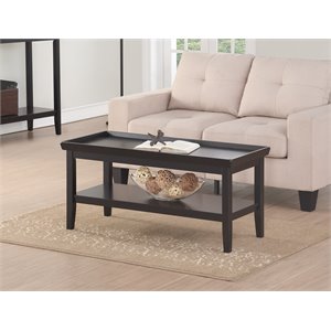 Pemberly Row Coffee Table in Black Wood Finish
