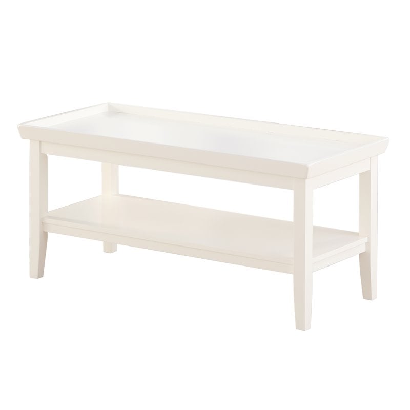 Pemberly Row Coffee Table in White Wood Finish