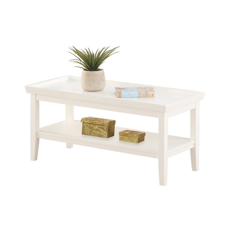 Pemberly Row Coffee Table in White Wood Finish