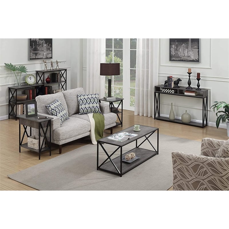Pemberly Row Coffee Table in Weathered Gray Wood Finish