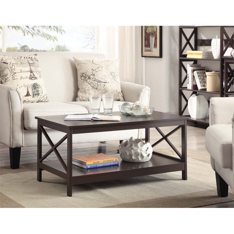 Pemberly Row Coffee Table in Espresso Wood Finish