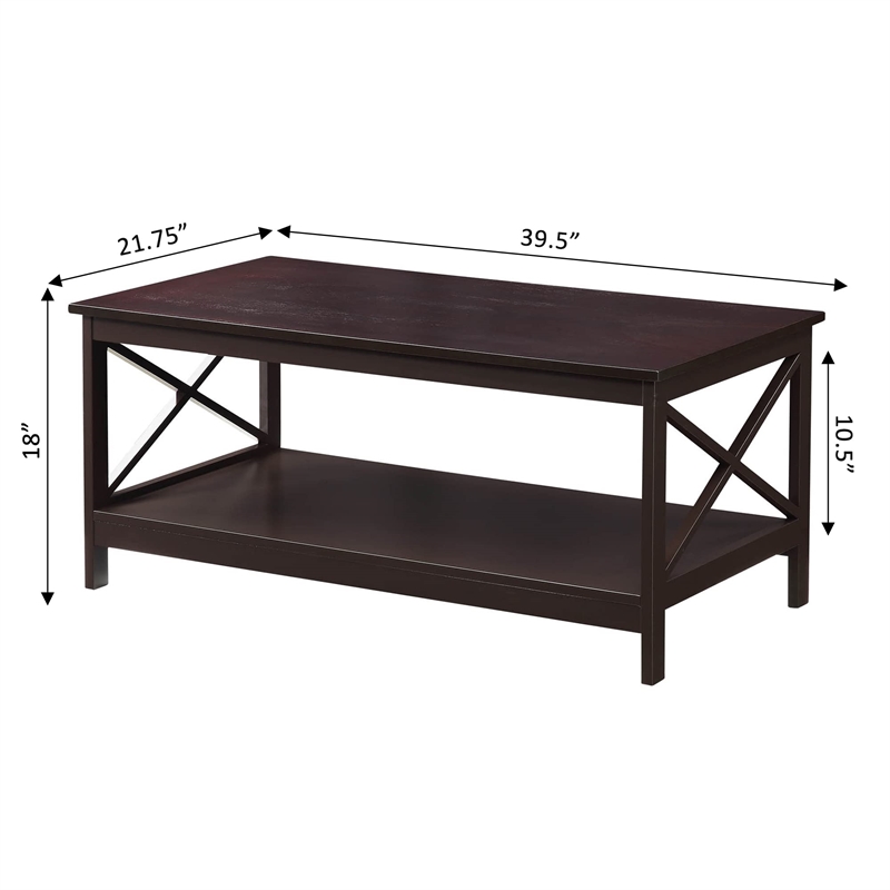 Pemberly Row Coffee Table in Espresso Wood Finish