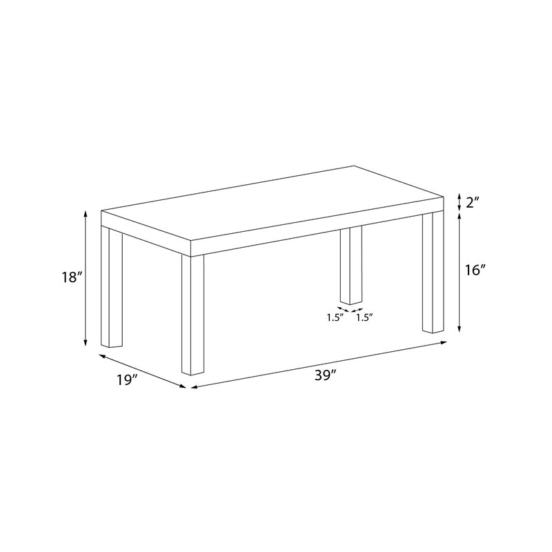 Pemberly Row Contemporary Coffee Table in Espresso