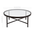 Pemberly Row Round Metal Base Coffee Table in Black and Bronze