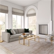 Pemberly Row Metal Rectangle Nested Coffee Tables in Brass with Glass Top