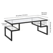 Pemberly Row Metal Black and Bronze Coffee Table with Glass Top