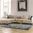 Pemberly Row Round Metal Base Coffee Table in Brass and Gold
